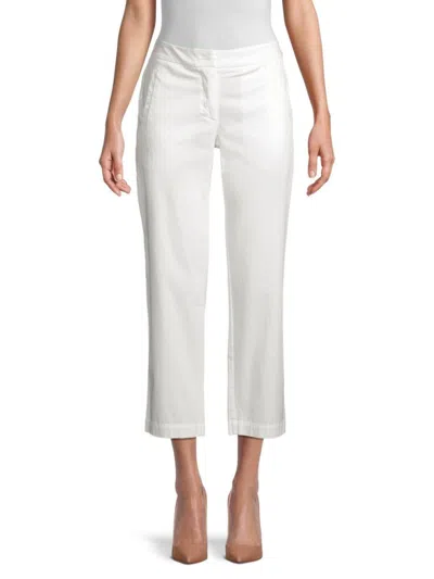 Rosso35 Women's Garment Dyed Straight Leg Trousers In Optic White