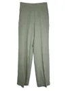 Rosso35 Women Solid Linen Pant In Sage Green In Multi