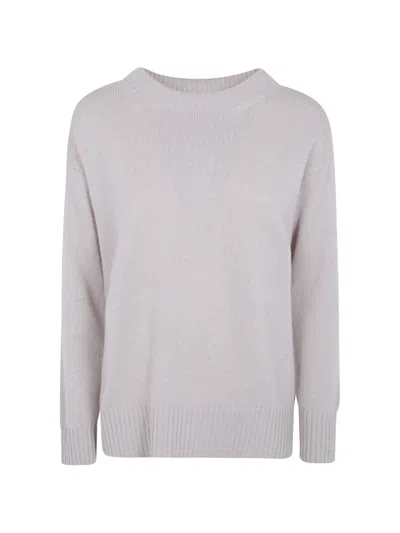 Rossopuro Crew Neck Cashmere Sweater In Neutral