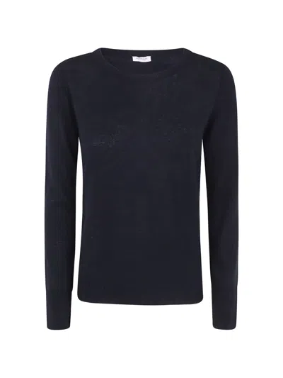 Rossopuro Fine-knit Crew-neck Sweater In Black