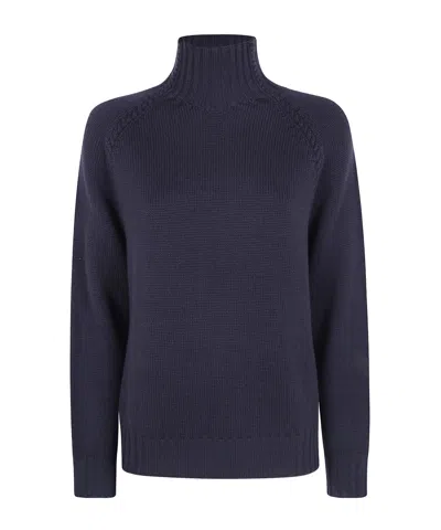 Rossopuro Long-sleeve High-neck Top In Blue