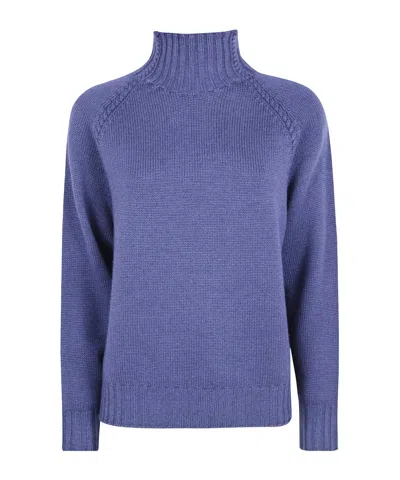 Rossopuro Long-sleeve High-neck Top In Blue