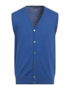 Rossopuro Man Cardigan Bright Blue Size 5 Cotton