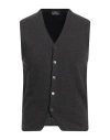 Rossopuro Man Cardigan Charcoal Size 5 Wool, Cashmere In Grey