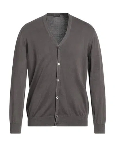 Rossopuro Man Cardigan Lead Size 6 Cotton In Grey