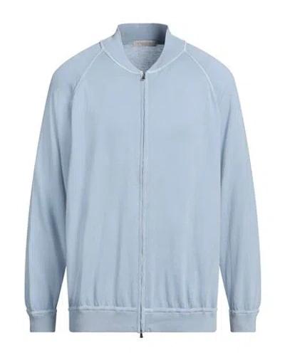 Rossopuro Man Cardigan Sky Blue Size 8 Cotton