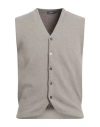 Rossopuro Man Cardigan Taupe Size 4 Wool, Cashmere In Grey