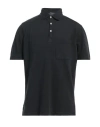 Rossopuro Man Polo Shirt Black Size 6 Cotton