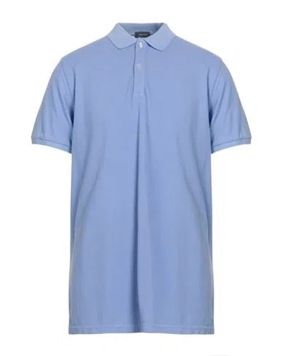 Rossopuro Man Polo Shirt Blue Size 7 Cotton
