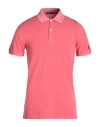 Rossopuro Man Polo Shirt Coral Size 6 Cotton In Red