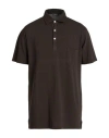 Rossopuro Man Polo Shirt Brown Size 4 Cotton