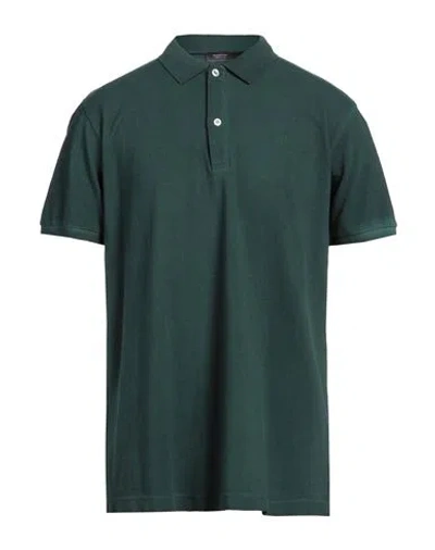 Rossopuro Man Polo Shirt Dark Green Size 7 Cotton