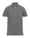 Rossopuro Man Polo Shirt Grey Size 5 Cotton