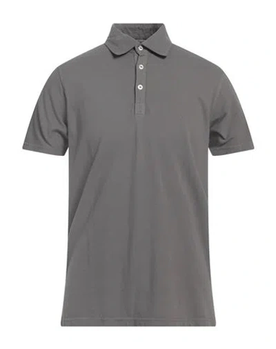 Rossopuro Man Polo Shirt Grey Size 5 Cotton In Grey