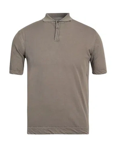 Rossopuro Man Polo Shirt Khaki Size 5 Cotton In Beige