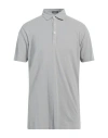 Rossopuro Man Polo Shirt Light Grey Size 5 Cotton