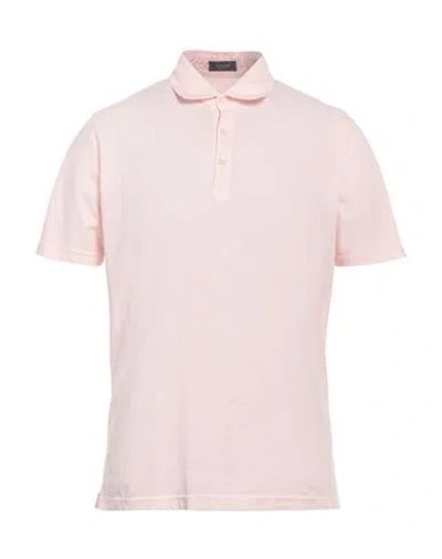 Rossopuro Man Polo Shirt Light Pink Size 4 Cotton