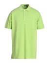 Rossopuro Man Polo Shirt Lime Green Size 8 Cotton In Green