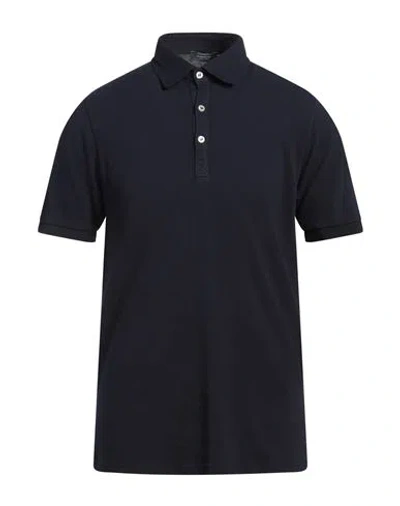 Rossopuro Man Polo Shirt Midnight Blue Size 4 Cotton