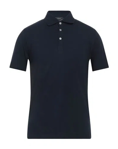 Rossopuro Man Polo Shirt Midnight Blue Size 4 Cotton In Blue