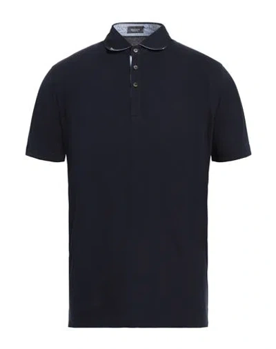 Rossopuro Man Polo Shirt Midnight Blue Size 5 Cotton