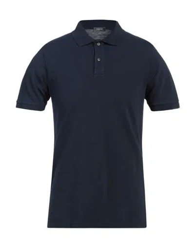 Rossopuro Man Polo Shirt Midnight Blue Size 7 Cotton