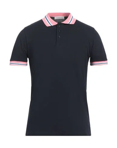 Rossopuro Man Polo Shirt Midnight Blue Size 7 Cotton