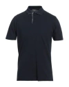Rossopuro Man Polo Shirt Midnight Blue Size 7 Cotton In Blue