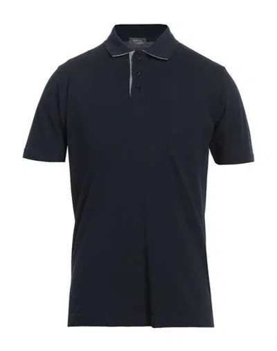 Rossopuro Man Polo Shirt Midnight Blue Size 7 Cotton
