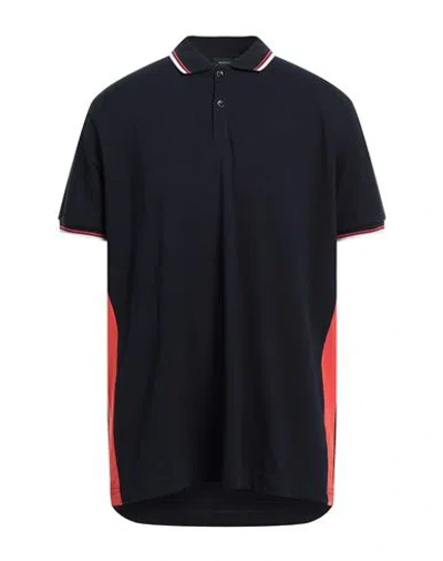 Rossopuro Man Polo Shirt Midnight Blue Size 8 Cotton