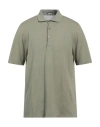 Rossopuro Man Polo Shirt Military Green Size 5 Cotton