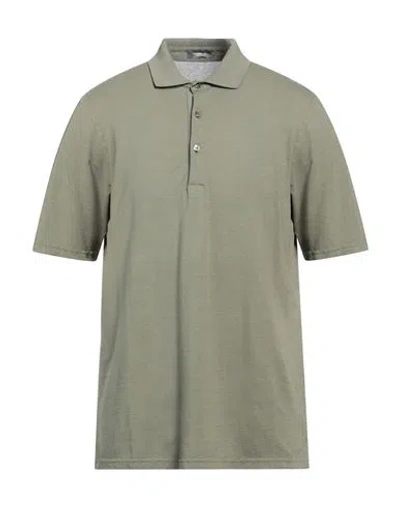 Rossopuro Man Polo Shirt Military Green Size 5 Cotton