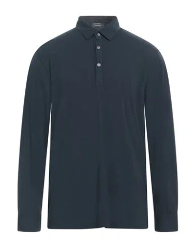 Rossopuro Man Polo Shirt Navy Blue Size 6 Cotton, Polyester