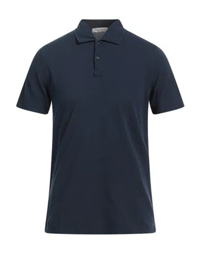Rossopuro Man Polo Shirt Navy Blue Size 8 Cotton