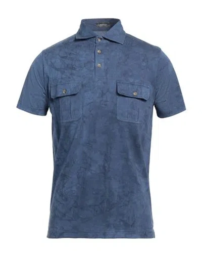 Rossopuro Man Polo Shirt Navy Size 4 Cotton