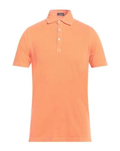 Rossopuro Man Polo Shirt Orange Size 3 Cotton