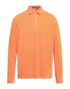 Rossopuro Man Polo Shirt Orange Size 6 Cotton