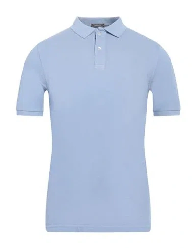 Rossopuro Man Polo Shirt Sky Blue Size 3 Cotton