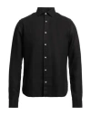 Rossopuro Man Shirt Black Size 15 Linen