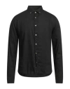 Rossopuro Man Shirt Black Size 16 Linen