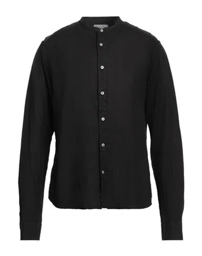Rossopuro Man Shirt Black Size 17 Linen