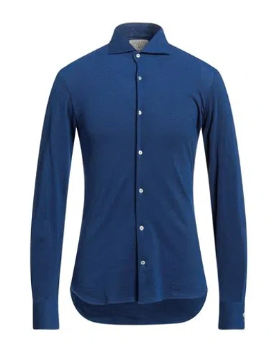 Rossopuro Man Shirt Bright Blue Size 17 Cotton