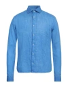 Rossopuro Man Shirt Blue Size 17 ½ Linen