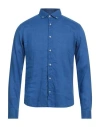 Rossopuro Man Shirt Bright Blue Size 15 ½ Linen