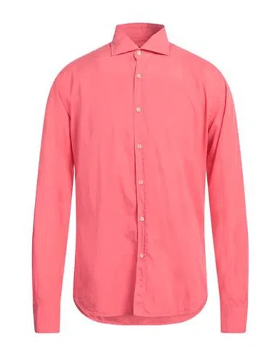 Rossopuro Man Shirt Coral Size 15 ¾ Cotton In Red