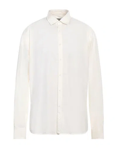 Rossopuro Man Shirt Cream Size 17 Cotton In White