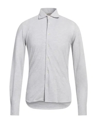 Rossopuro Man Shirt Grey Size 15 Cotton In Grey