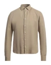 Rossopuro Man Shirt Khaki Size 17 ¾ Linen In Beige
