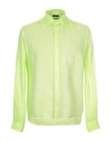 Rossopuro Man Shirt Lime Green Size 19 ¾ Linen