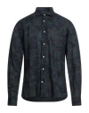 Rossopuro Man Shirt Midnight Blue Size 15 ½ Linen